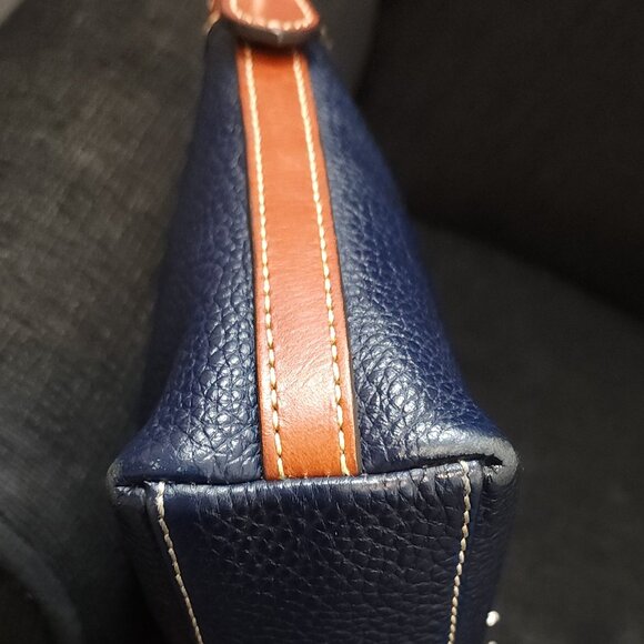 Dooney & Bourke Pebble Grain Navy Leather Crossbody Pouch Bag - Picture 4 of 11